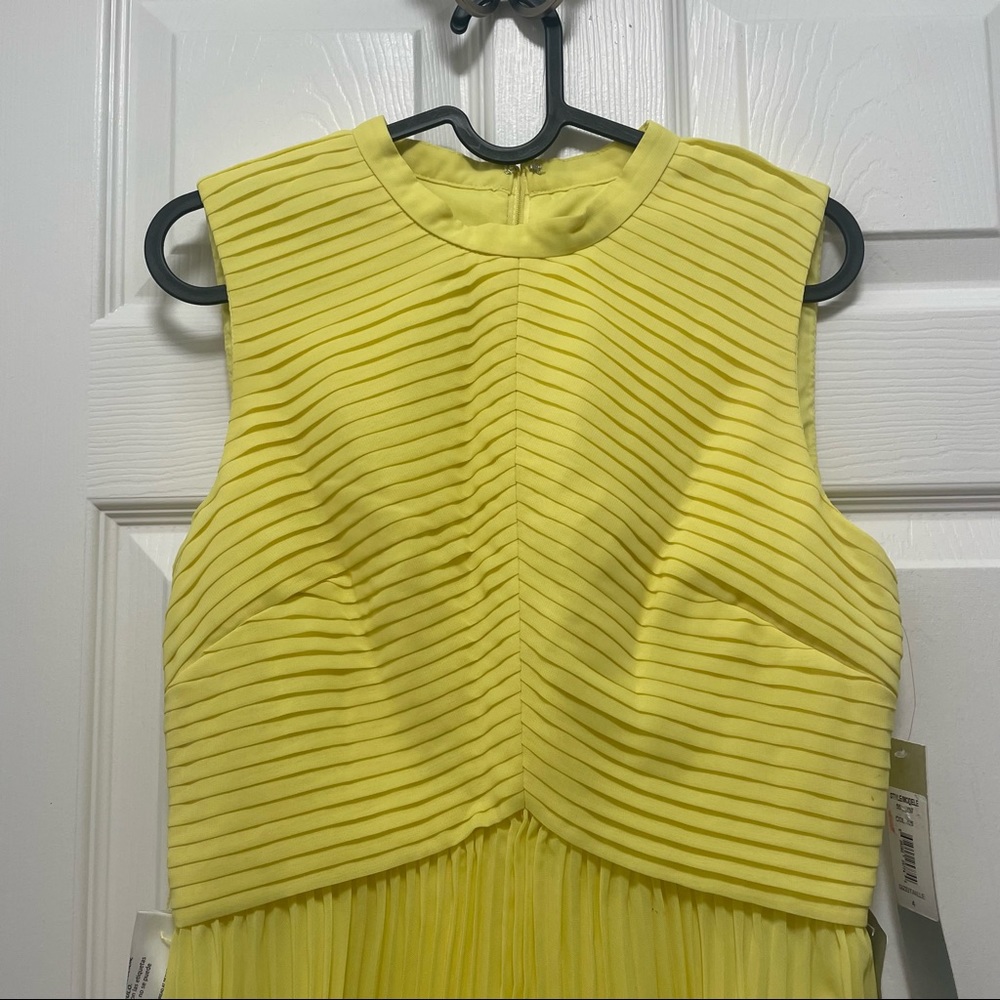NWT KAY UNGER Beatrice Accordion Pleated Mock Neck Sleeveless Chiffon Midi Dress - Picture 8 of 14